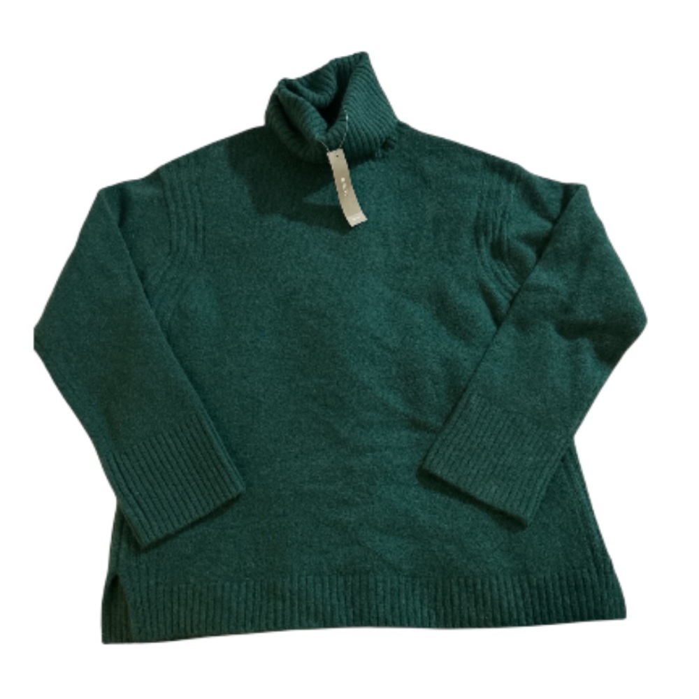 NWT J. Crew Turtleneck sweater in Supersoft Yarn in Green size XXS Oversized fit - Picture 14 of 14